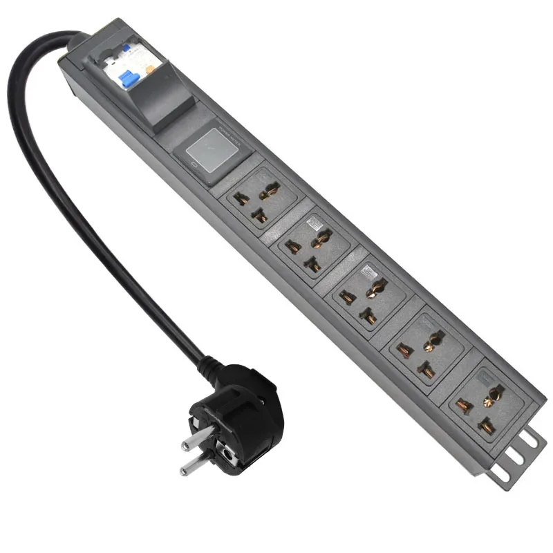 

PDU Power Strip 5 Way AC 110-250V 16A Voltmeter ammeter Dual Digital Volt Meter Gauge Leakage protection Universal socket