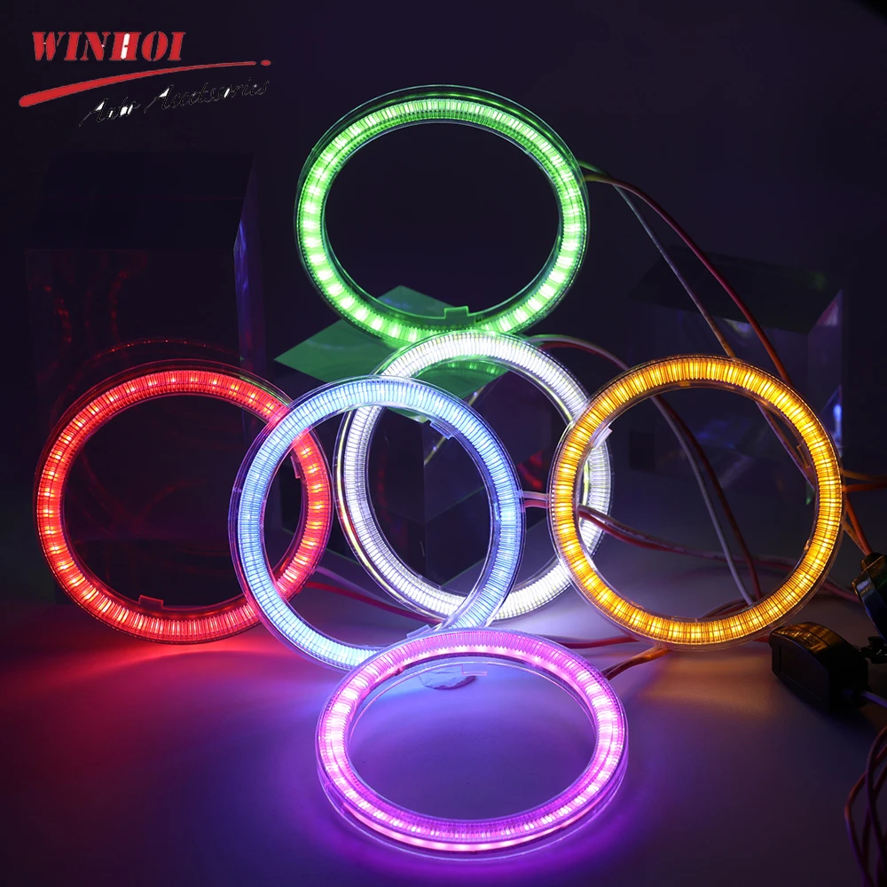 Led Angel Eyes White Red Blue Yellow Moto Halo Ring Light Angel's Eye Headlamp Drl Daytime