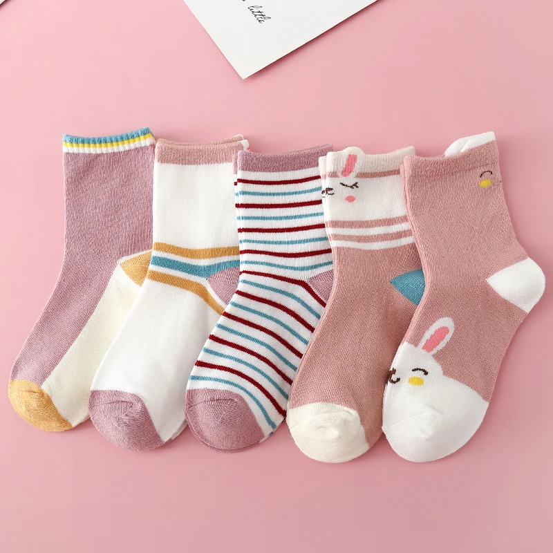 Children's Socks Pure Cotton Spring and Autumn Girls' Cute Mid tube Socks Baby Autumn and Winter Breathable Socks 0-6 Years Old children s socks spring and autumn student cotton socks children s white breathable autumn and winter medium tube socks