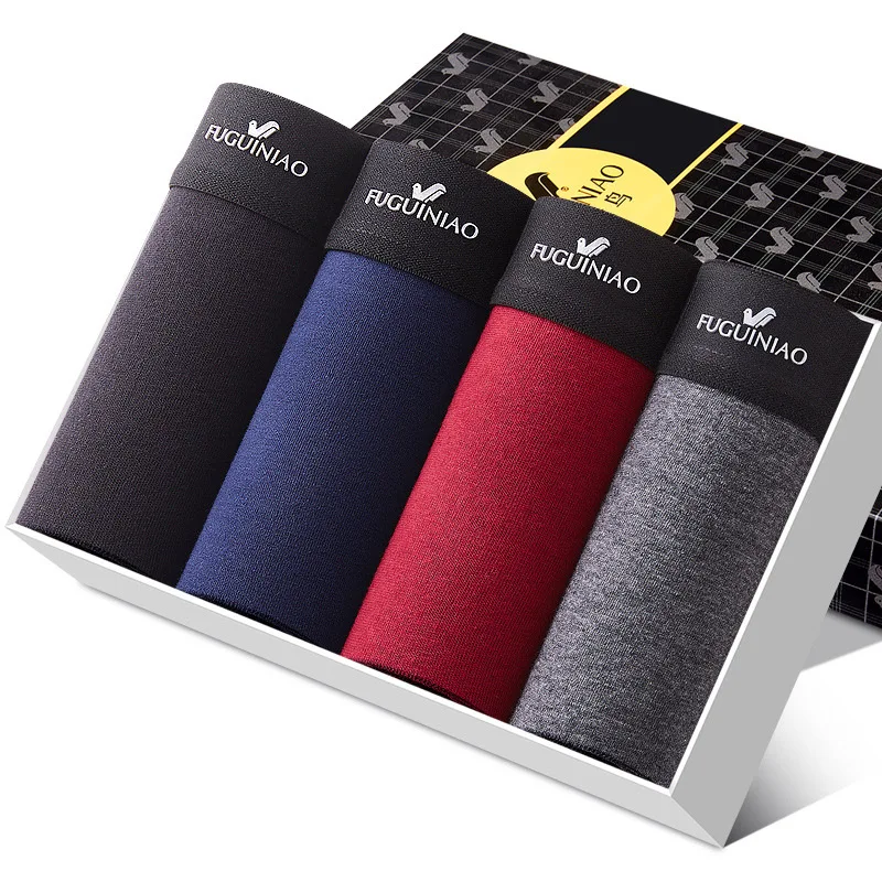 4pcs/lot Men's Pure 100% Cotton Underwear Graphene Inner crotch Moisture Absorbent Soft Elastic Waistband Male Panties Boxer