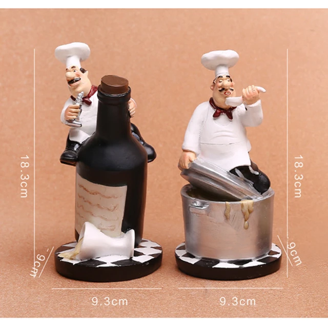 Vilead 18Cm 4Pcs/Set Gyanta Szakács Figurák Európai Stílusú Kézműves Karakter Díszes Otthoni Konyhai Asztali Dekorációs Kiegészítők - Image 4