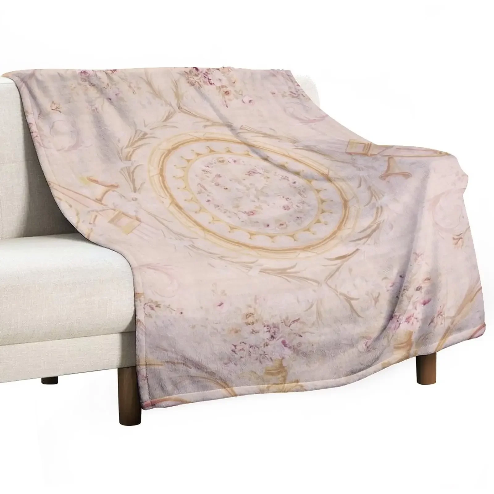 

Antique French Aubusson Rug Print Throw Blanket halloween Softest Fluffy Softs Blankets