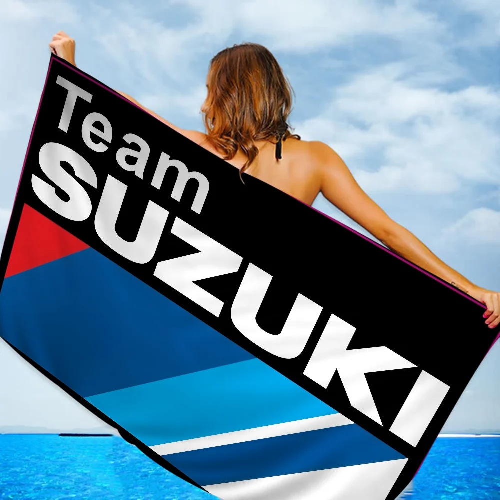 S-Suzuki logo Microfiber Blanket Quick Drying Beach Towels Oversized Printing Super Absorbent Pool Towel Blanket 5
