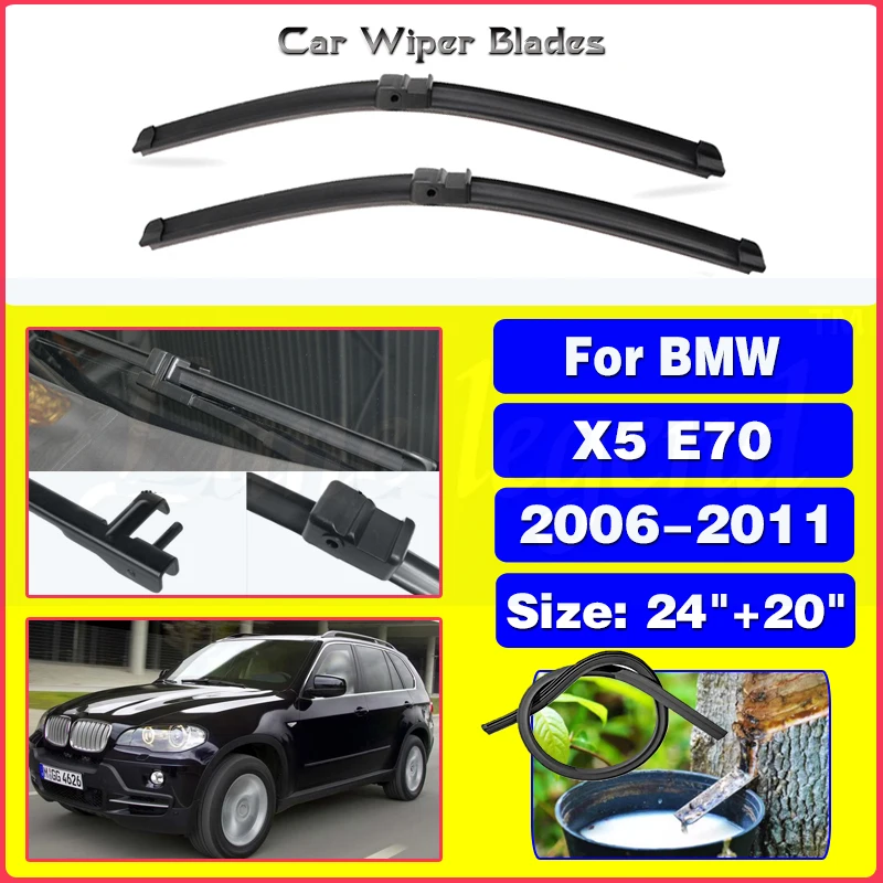 

Wiper Front Wiper Blades For BMW X5 E70 2006 2007 2008 2009 2010 2011 Windshield Windscreen Front Window 24"+20"