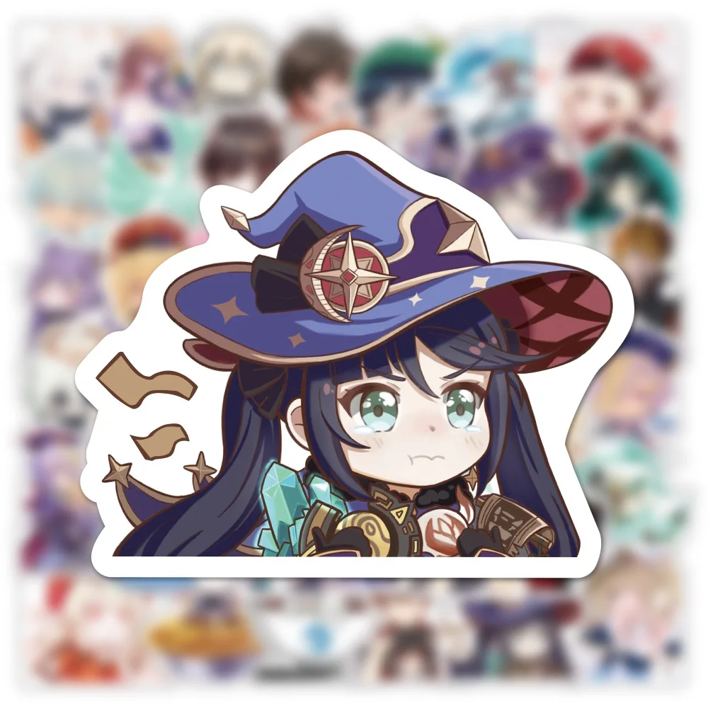 

10/30/50pcs Game Genshin Impact Stickers Anime Decorative Phone Case Laptop Stationery Waterproof Kawaii Cartoon Kid Sticker Toy