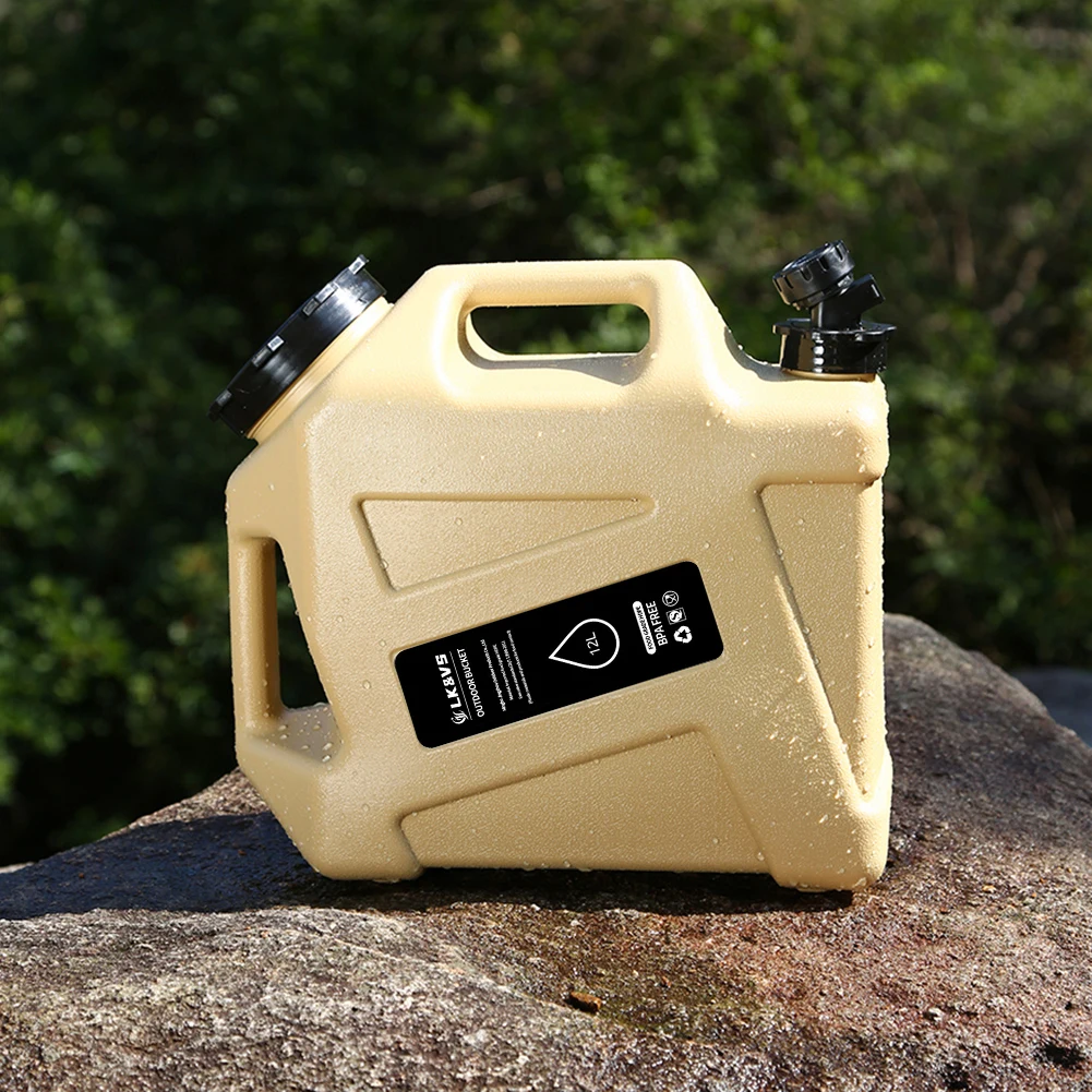 12L Water Container No Leakage Portable Camping Water Jug BPA Free Emergency Water Tank with Spigot for Camping Hiking Emergency