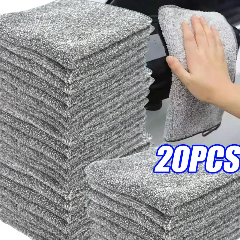 Microfiber Car Towel Bamboo Double Sides Car Microfiber Cloths Super Absorbent Washing Drying Cleaning Towels Auto Detailing Towel Rags