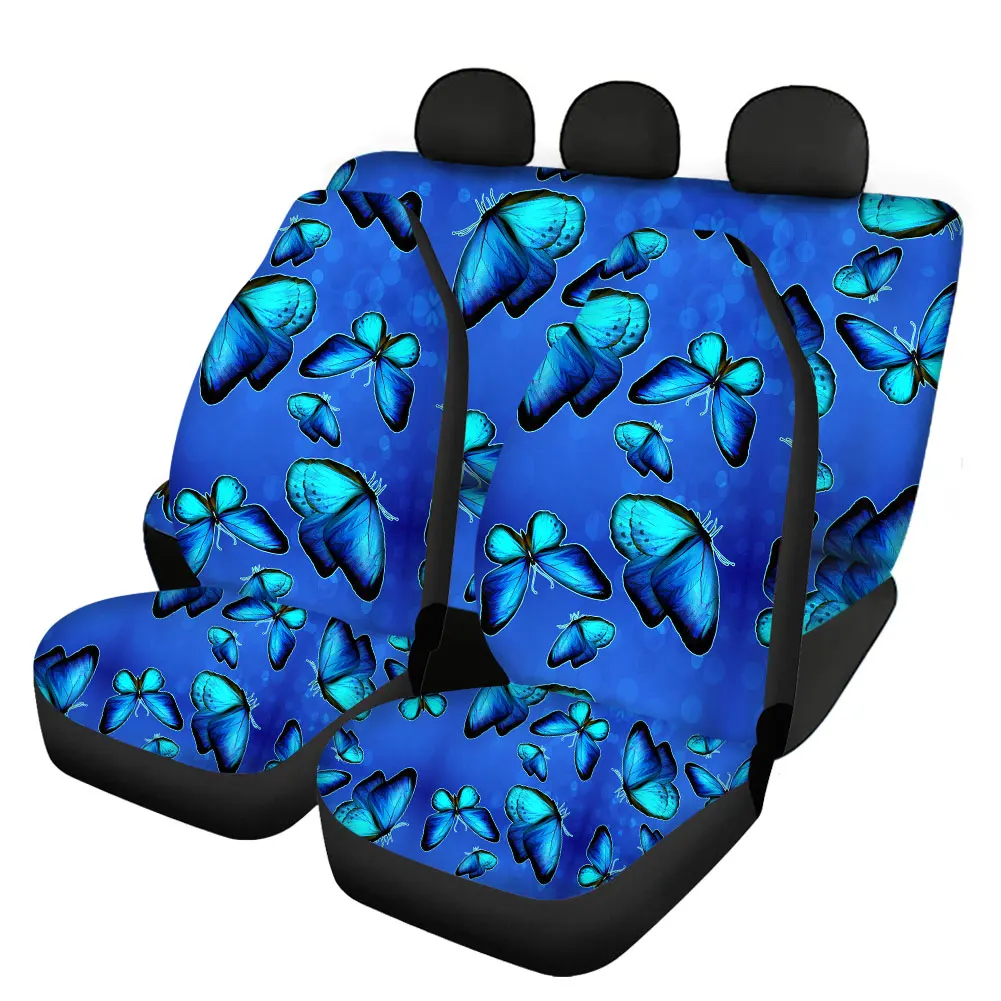 

Anti-Slip Car Seat Covers Fashion Floral Butterfly Print Front&Rear Vehicle Seat Cushion Protector Car Interior for Women