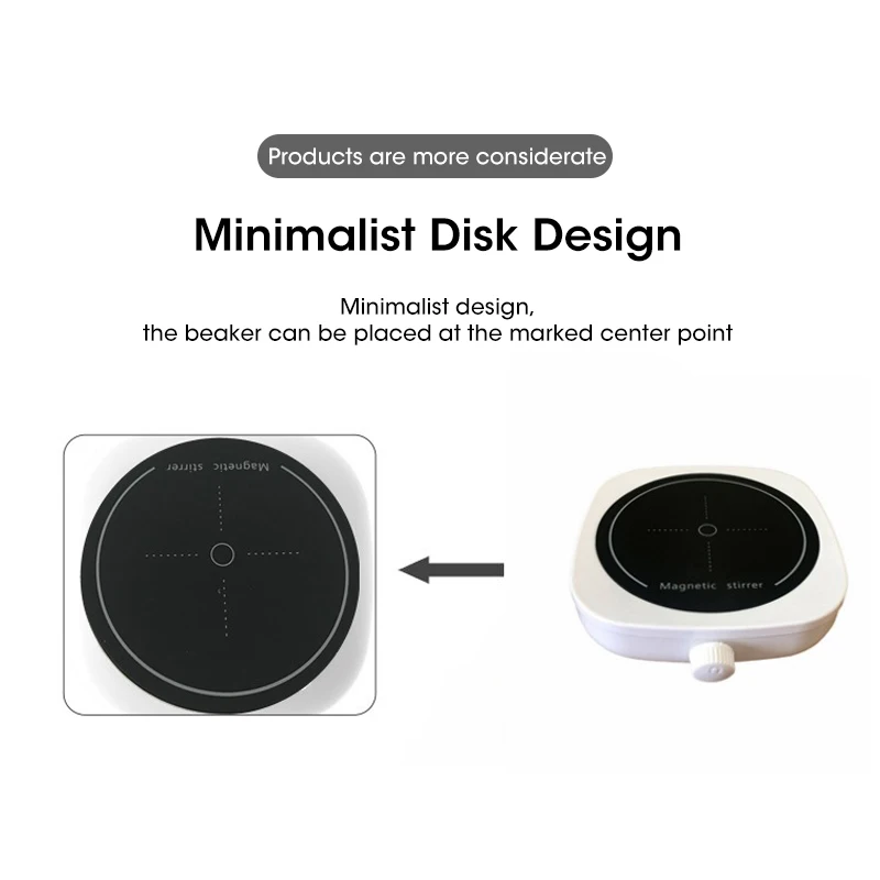 Magnetic Stirrer Kitchen Liquid Mixing Mini Lab Stir Mixer Portable Stirrer Plate with Stir Bar USB 2L 4000RPM for Laboratory