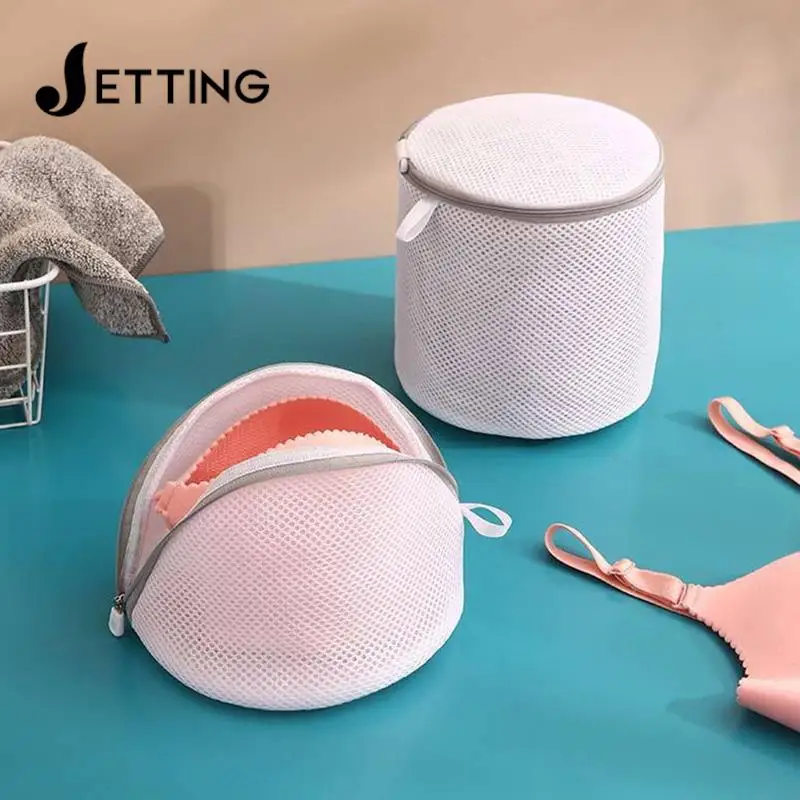 Printed Bra Laundry Bags Thicken Sandwich Fabric Bra Cylinder Storage Bag Silicone Gasket Fixed Bra Protection Washing Bag New 5