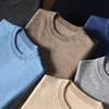 DjzDsm 100% Pure Wool Men's O-Neck Pullover Solid Large Size Loose Casual Sweater Spring and Autumn Can Be Outdoor 5