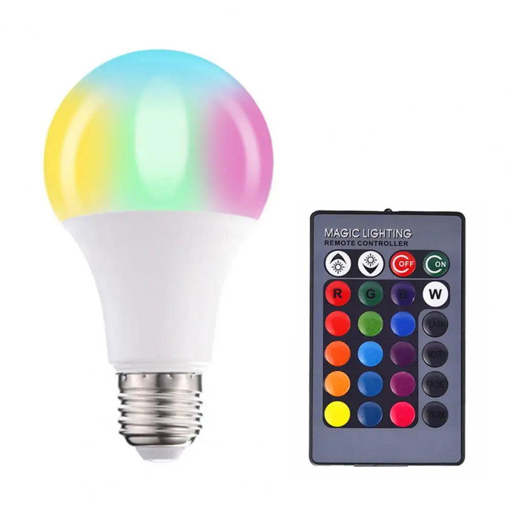 

wedding decoration LED Light Bulb Modes Memory Function Aluminum E27 RGB Light Bulb with Remote Control Set for Home