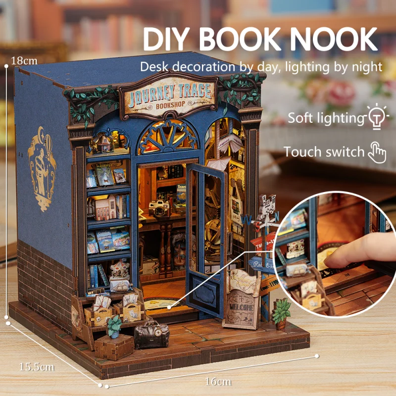 MiniCity Book Nook Kit Fai Da Te - Angolo Libro In Miniatura Con Luci LED - Il Mago Di Oz - Regalo Creativo