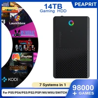 Игровой HDD PEAPRIT 14 ТБ с Hyperspin Launchbox Retrobat Playnite Coinops 98K + Ретро-консоль для видеоигр для PS5/PS4/PS3/SWITCH