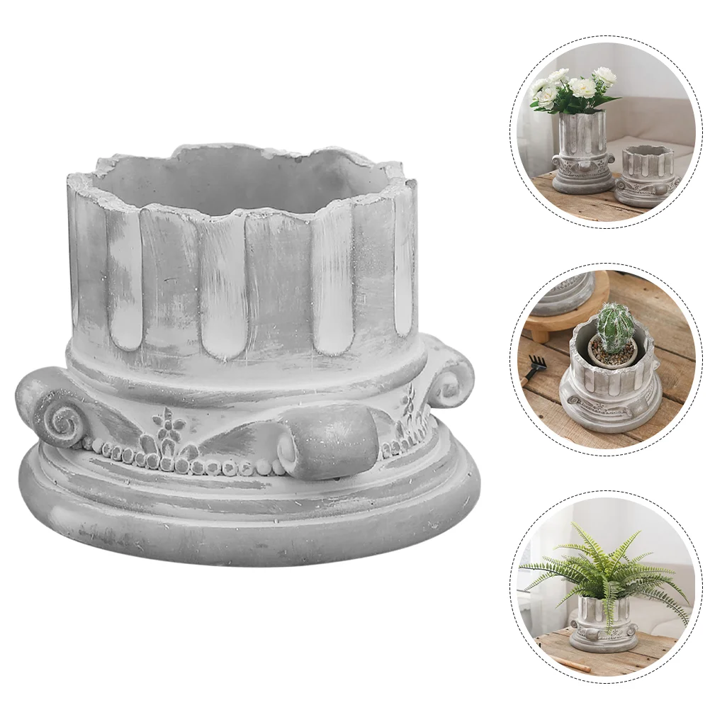 

Retro Cement Flowerpot Vintage Decor Road Guiding Plant Container Succulents Wedding Party Pots Roman Delicate