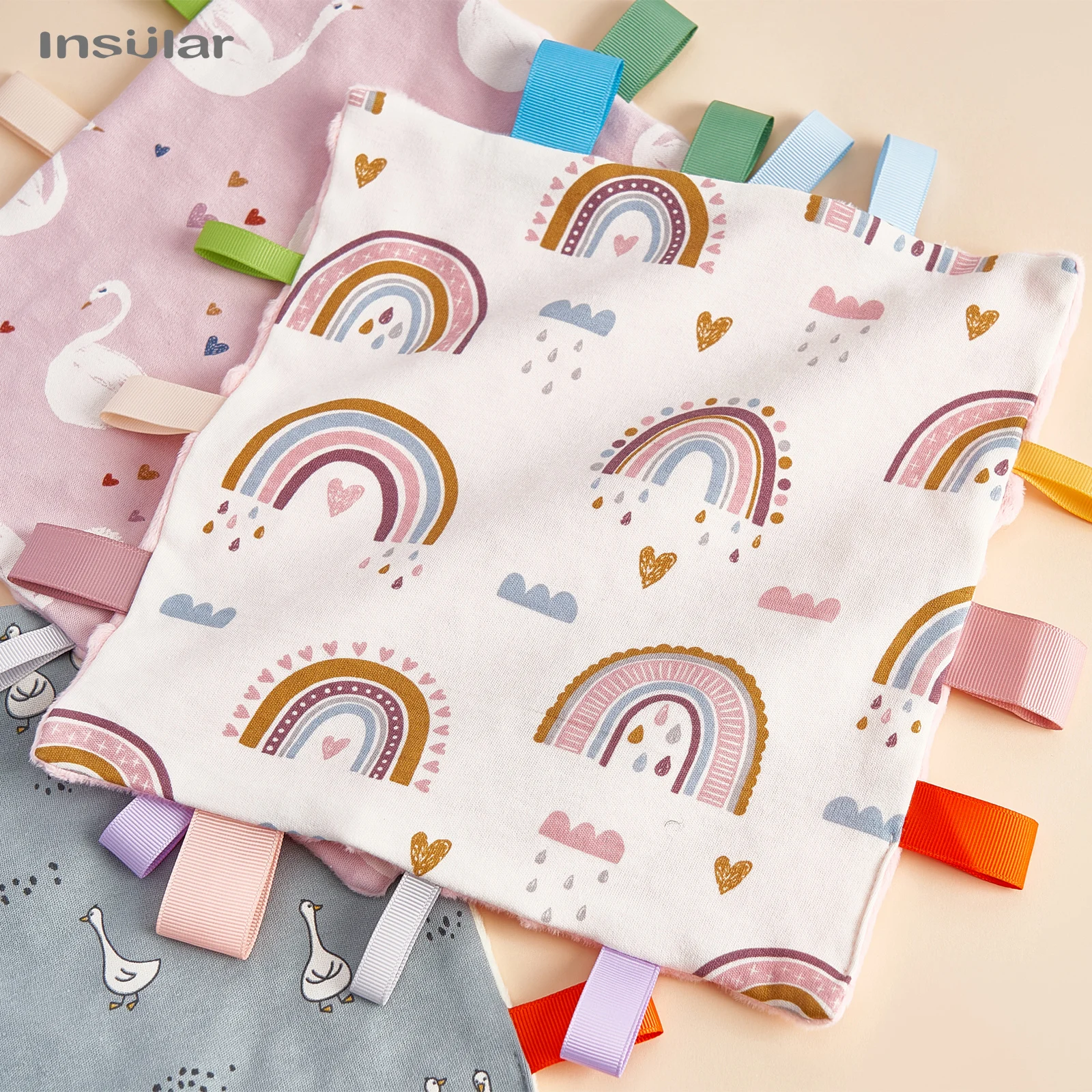 INSULAR Baby Comfort Towel Cotton Comforter Blanket Soft Newborn Sleeping Dolls Kids Fashion Sleep Toy Soothe Appease Bibs bath towel,cotton towel,baby towel,baby comforter blanket