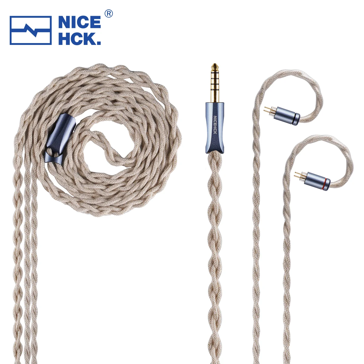 

NICEHCK WabiZone Earphone Cable 7N OCC+5N Single Crystal Pure Silver+Silver Plated Copper OFC Plug 2Pin for Performer8 F1Pro