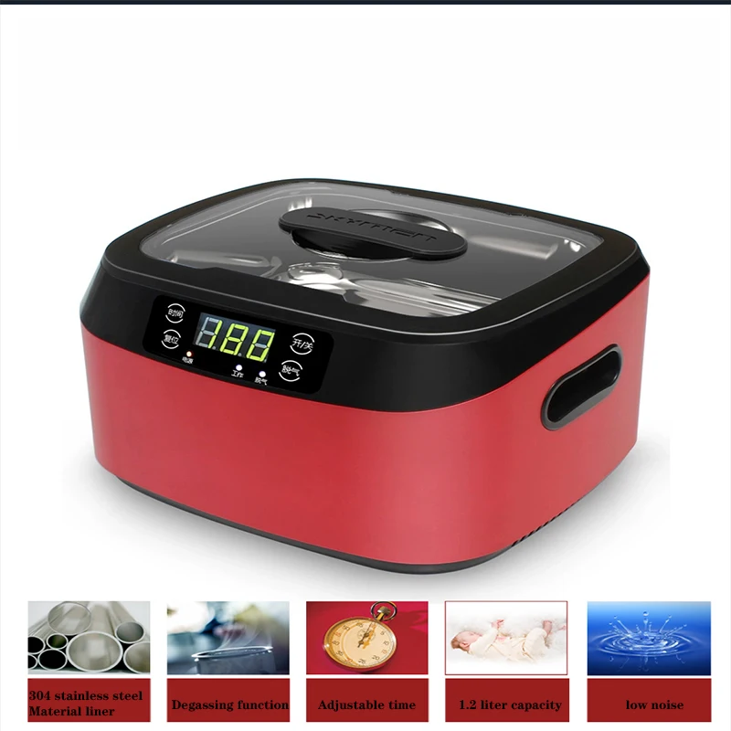 

JP-1200B Household Ultrasonic Cleaning Machine 220V/70W Timing Touch Ultrasonic Jewelry Cleaning Machine Cleaning Artifact