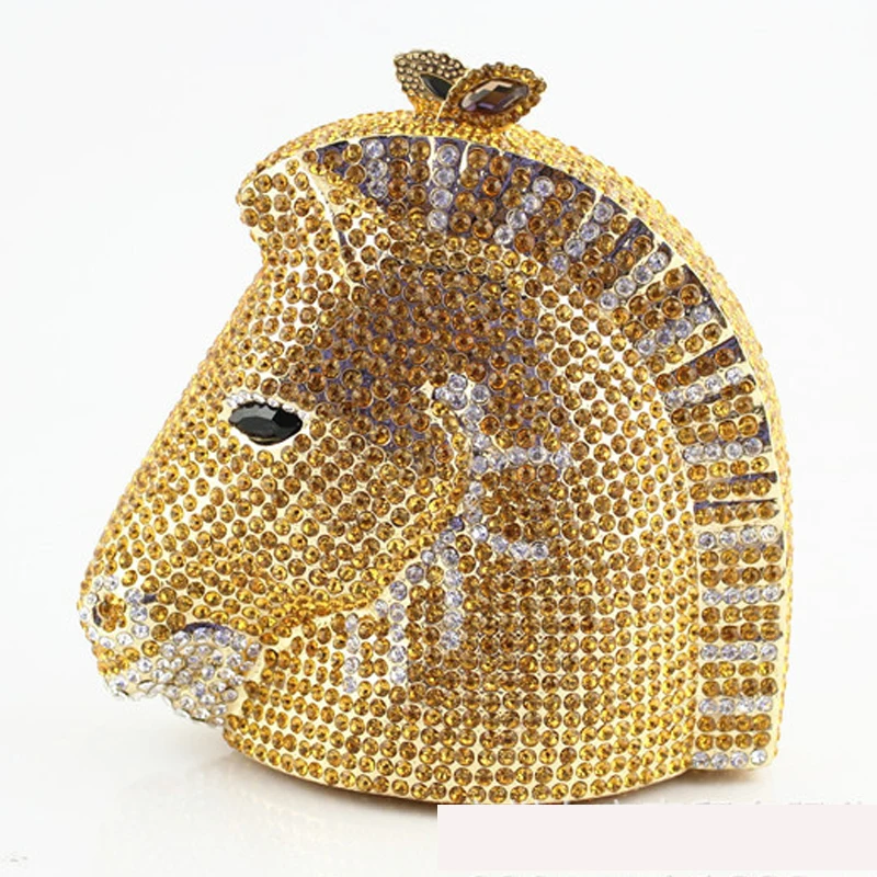 

Horse evening bag Socialite Women Crystal Evening Purse Handbag Formal Dinner Bridal Wedding Party clutch wallet