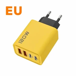 High - Power USB Fast Charger with Quick Charge Technology - EU Plug - Yellow EU Plug