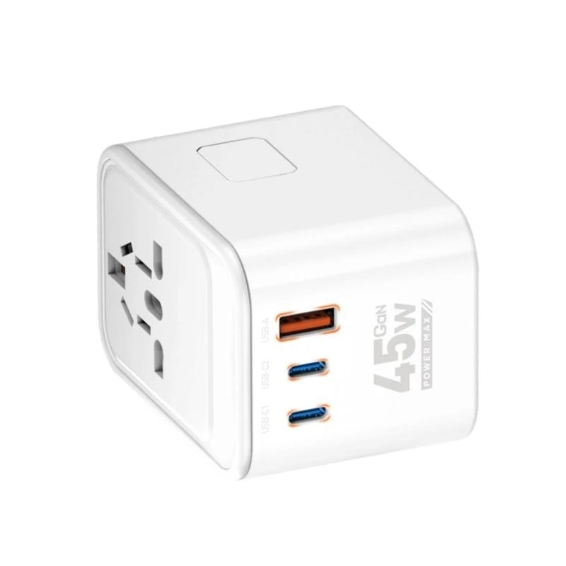 국제 전력 어댑터 45W 65W 300 개 이상의 국가에서 전 세계적으로 사용하기 위해 여러 USB 포트로 빠른 충전