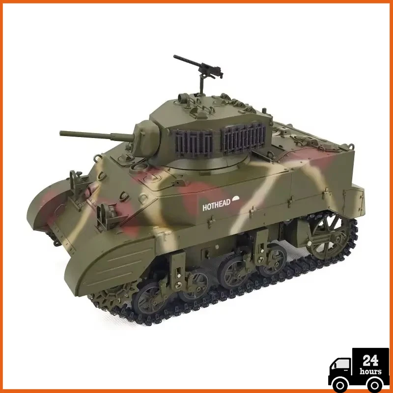 New Warehouse Soldier US Stuart M5A1 RC Tank Military Simulation Tank Model Assembly G2080 Toy Adult Boy Toy  COOLBANK MODEL 6