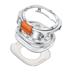Premium Aluminium Alloy Protective Watch Case - Screen Protector Accessories for Enhanced Durability and Style (SILVER)