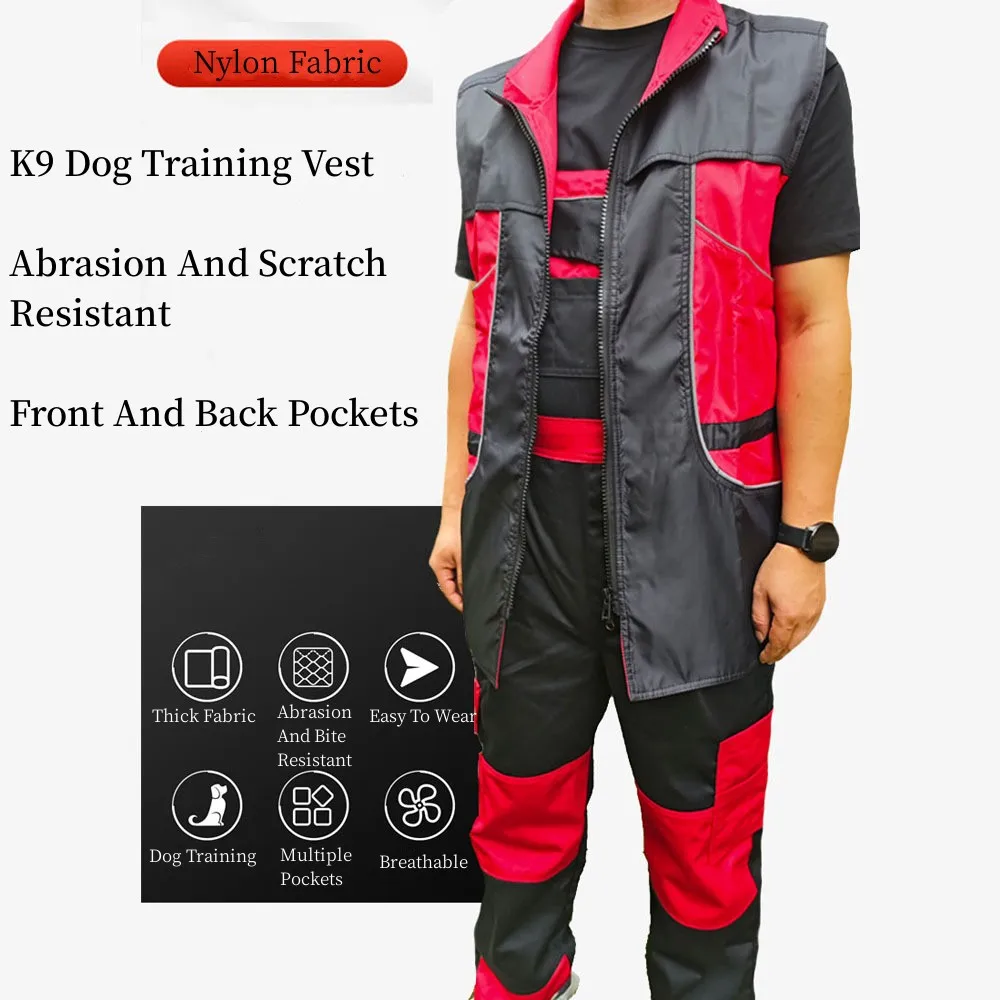 

Dog Trainer K9 Waterproof Waistcoat Carrier Pants Multi-Pocket Set Working Dog Anti-Scratch Clothing Dog Training Supplies