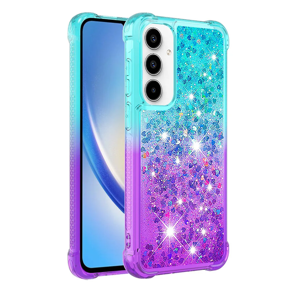 Luxury Bling Glitter Dynamic Quicksand Phone Case with Bumper Back Cover