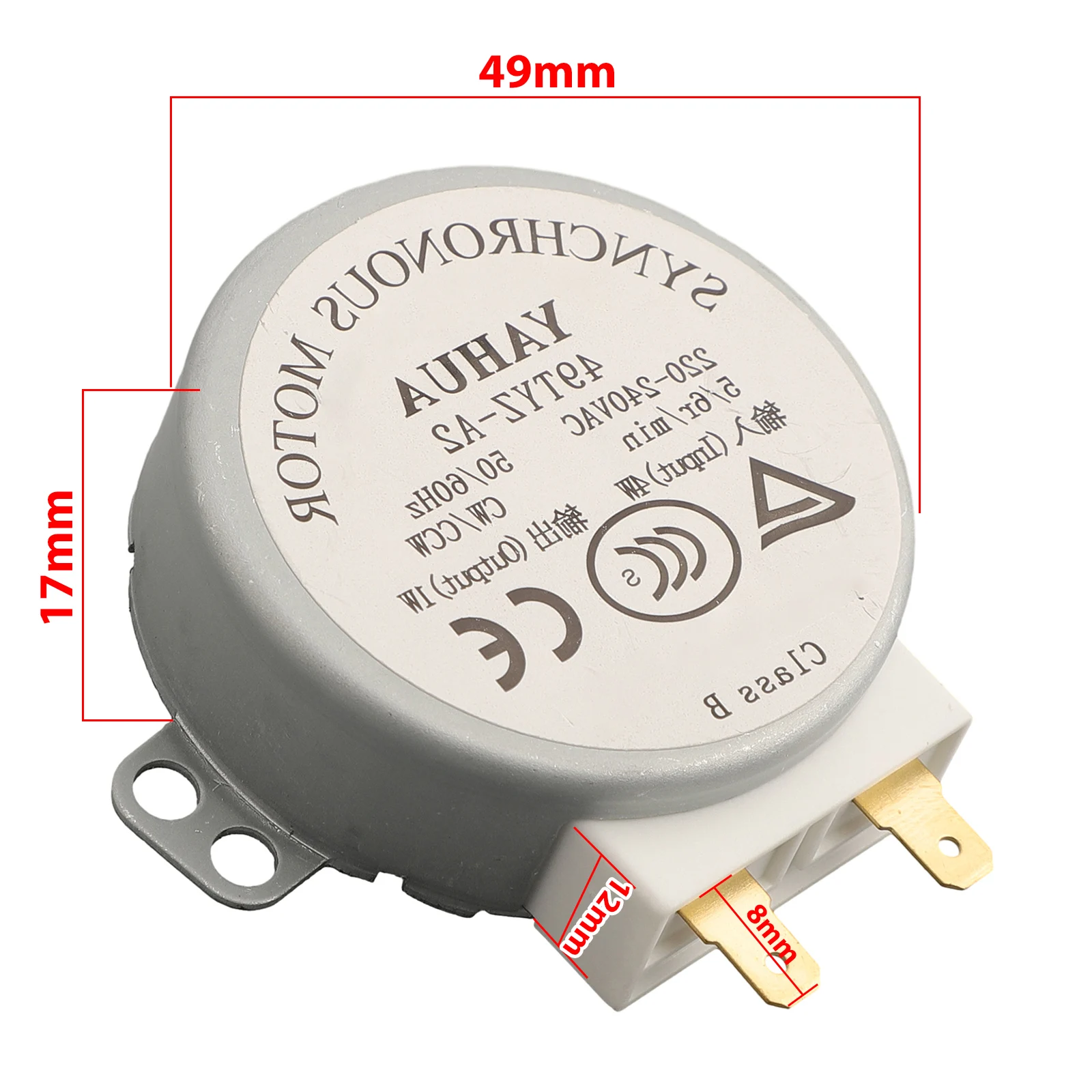 Microwave Oven Synchronous Motor Turntable Backup Motor Compatible With AC 220-240V Models 5-6 Rpm 4W 49TVZ-A2 50/60Hz