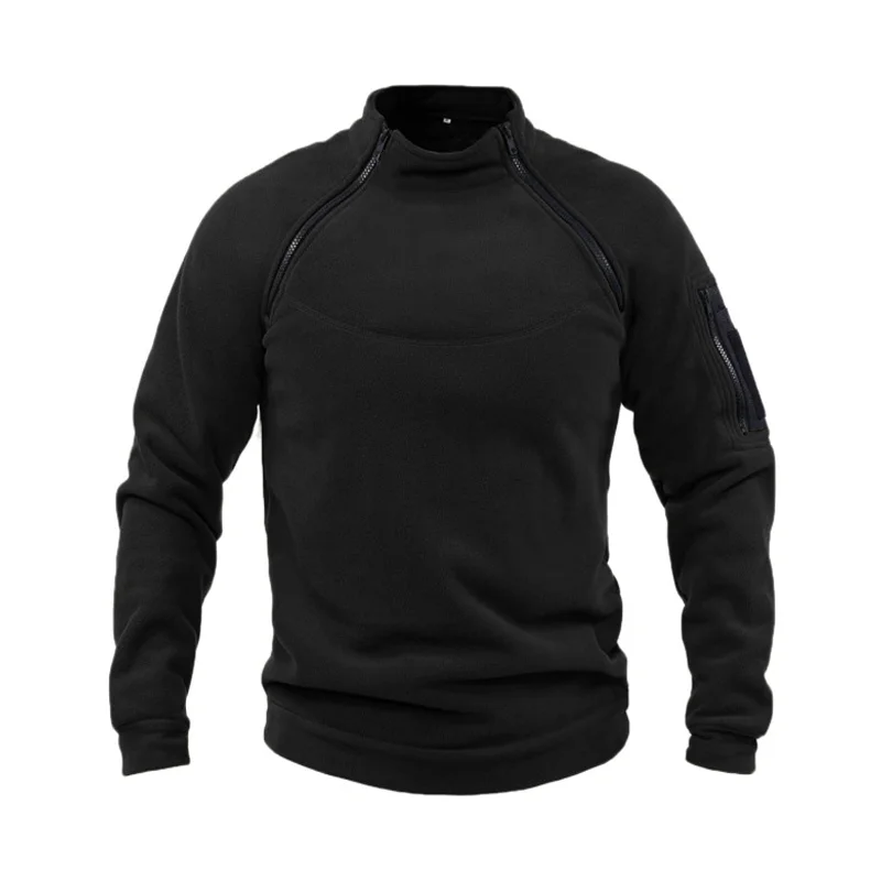 Men's Tactical Outdoor Jacket Hunting Clothes Warm Side Zippers Fleece Pullovers Male Windproof Autumn Coat Military Underwear