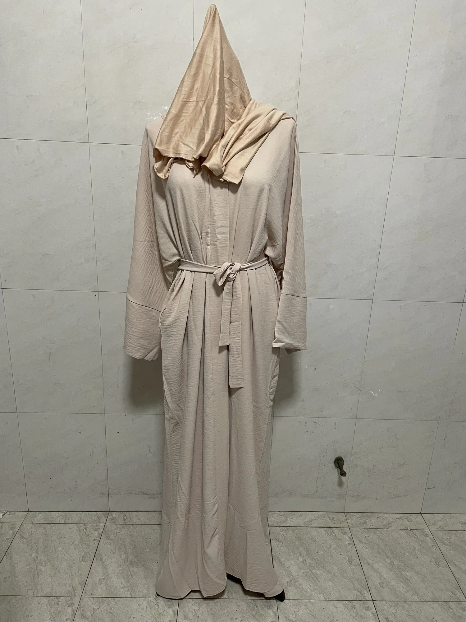 Ramadan Eid Djellaba Suits Abaya Dubai Two pieces Muslim Sets Dress Abaya Dubai Turkey Muslim Islam Abayas With Belt WY604