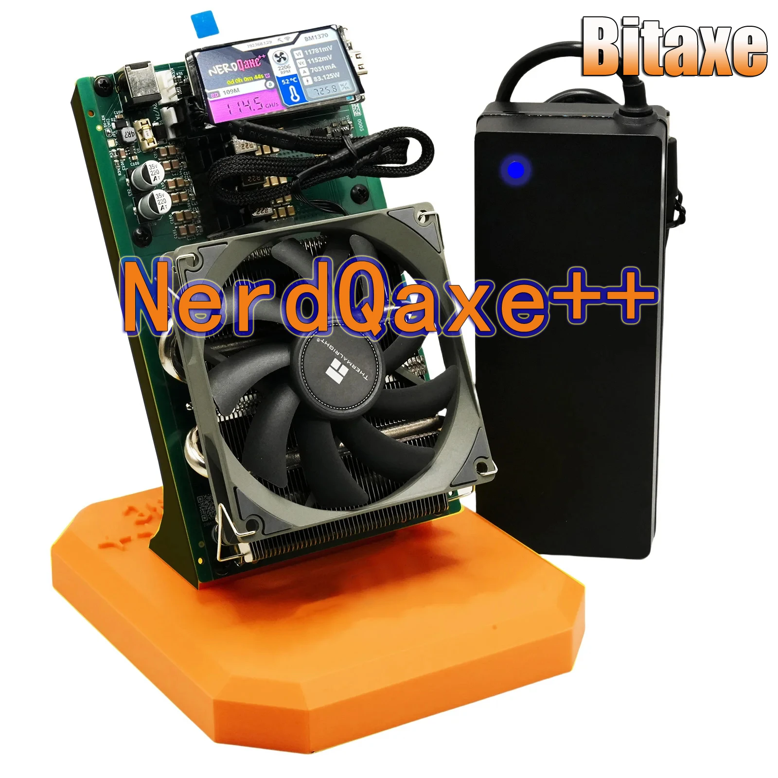 Nouveau Bitaxe NerdQaxe ++ 4.8TH/s Bitcoin mineurs BM1370 Asic puce Solo BTC 68W 2.4G WiFi BTC Machine minière