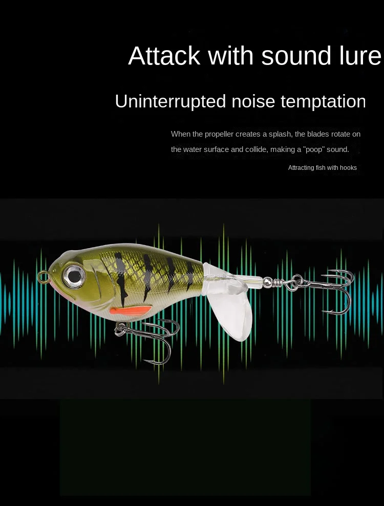 Description Picture 3 of itemJYJ 7.5cm 15g Bass Whopper Plopper Trolling lure crankbait far casting surface with Rotating Tail Fishing Tackle minnow Bait