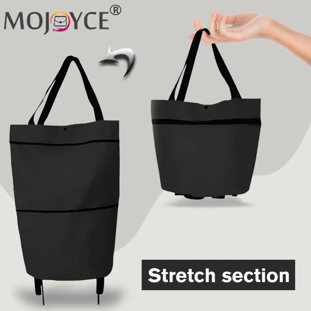 TOJNMAKE Bolsa De Comestibles Reutilizable Con Ruedas, Carrito De Compras, Bolsa Con Ruedas Con 8 Bolsillos