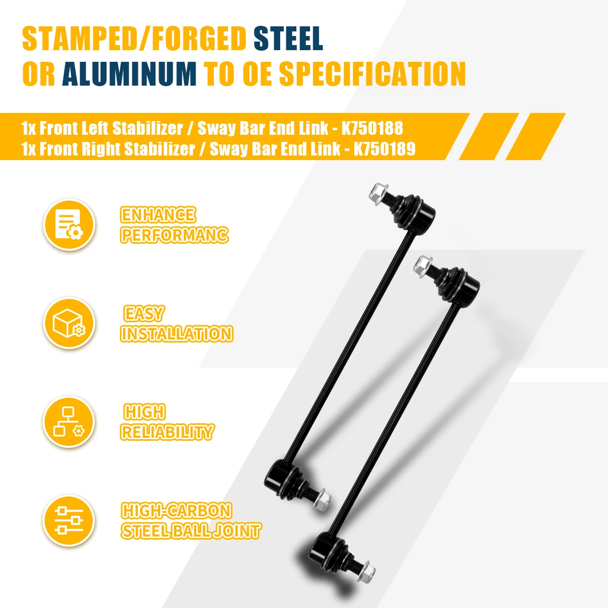 Svenubee Front Stabilizer Link 2pcs Set for Chevrolet Captiva Sport Equinox GMC Terrain Saturn VUE XL-7 2007 2008 2009 -