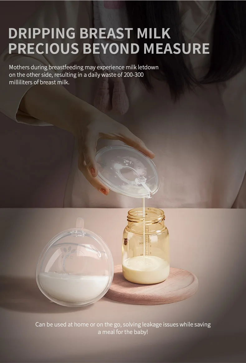 Wearable Breast Milk Collector Silicone Shell Breastfeeding Leakage Prevention Washable&Reusable New Upgrade Breast Nursing Pads 4
