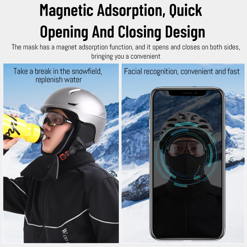 WESTGIRL Sturmhaube Winter Skimaske, Winddichte Warme Gesichtsmaske Für Männer Frauen, Kaltes Wetter Thermal Fleece Outdoor Sports Schutzausrüstung Für Radfahren, Skifahren, Snowboarden