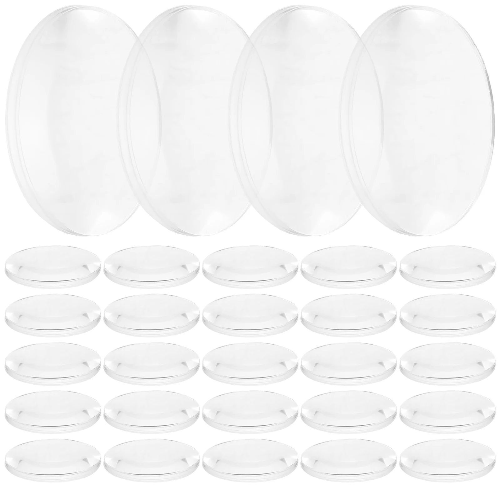 

60Pcs Double Convex Lens 25Mm Diameter Transparent Acrylic Spherical Optically Worked Glass Lens Ground Edges Physics