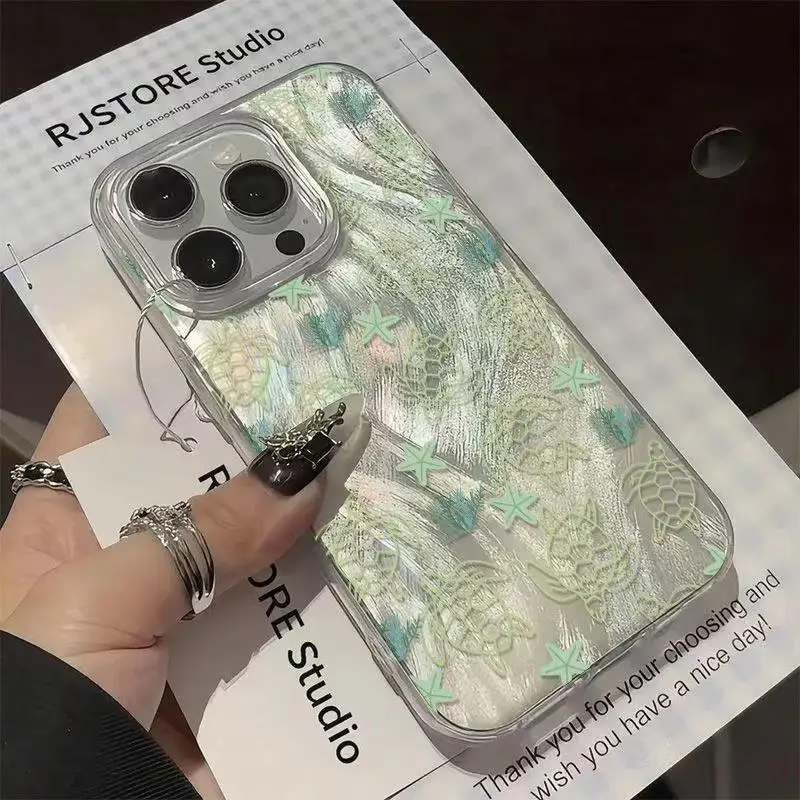 Marine Life Pattern Art Cool Clear Phone Case