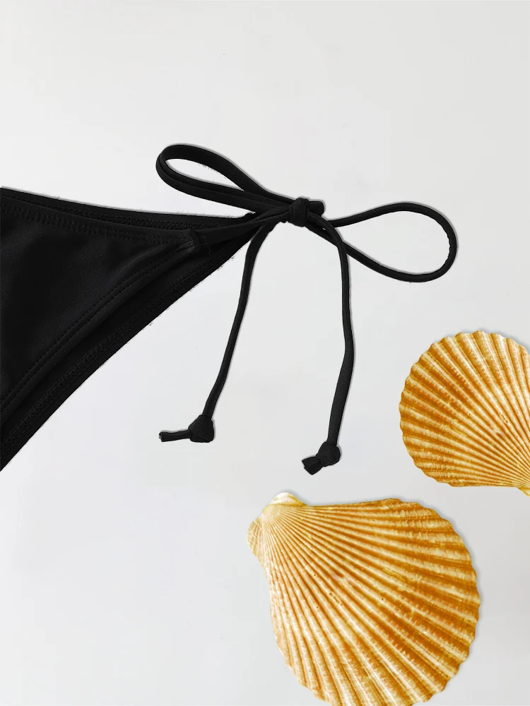 2Pc/Set 2024 Fashion Sexy Swimsuit Women Bikinis Set Triangle Swimwear String Beachwear Thong One Piece Suits Brazilian Biquini 4