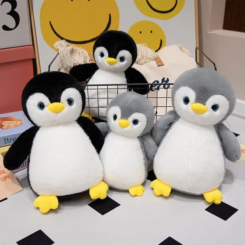 Pluche Pinguïn met pizza - roze