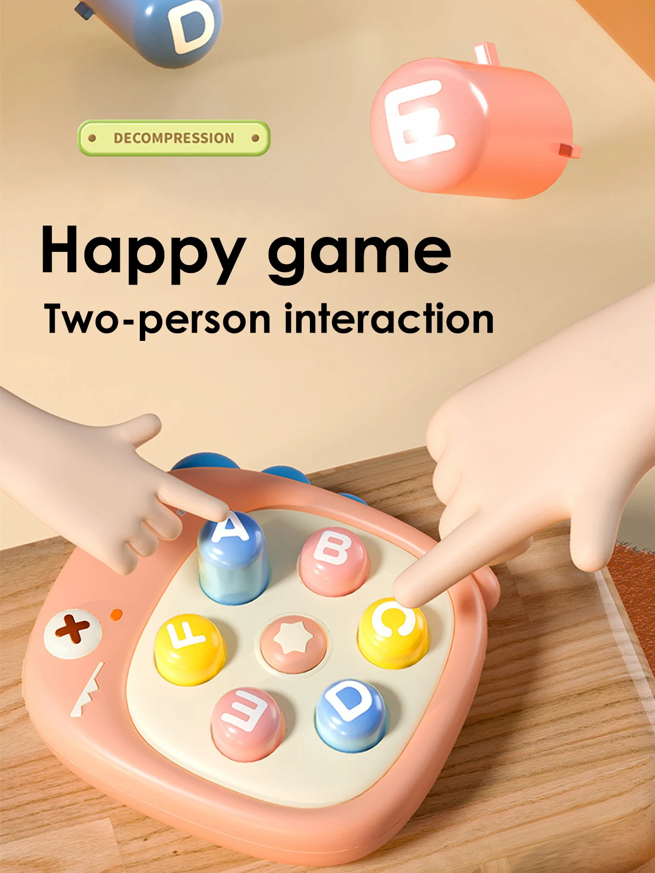 1pcs Mini Whack-a-Mole Hand-eye Coordination Educational Toy Random Color Children's Pinch Finger Decompression Toy 3