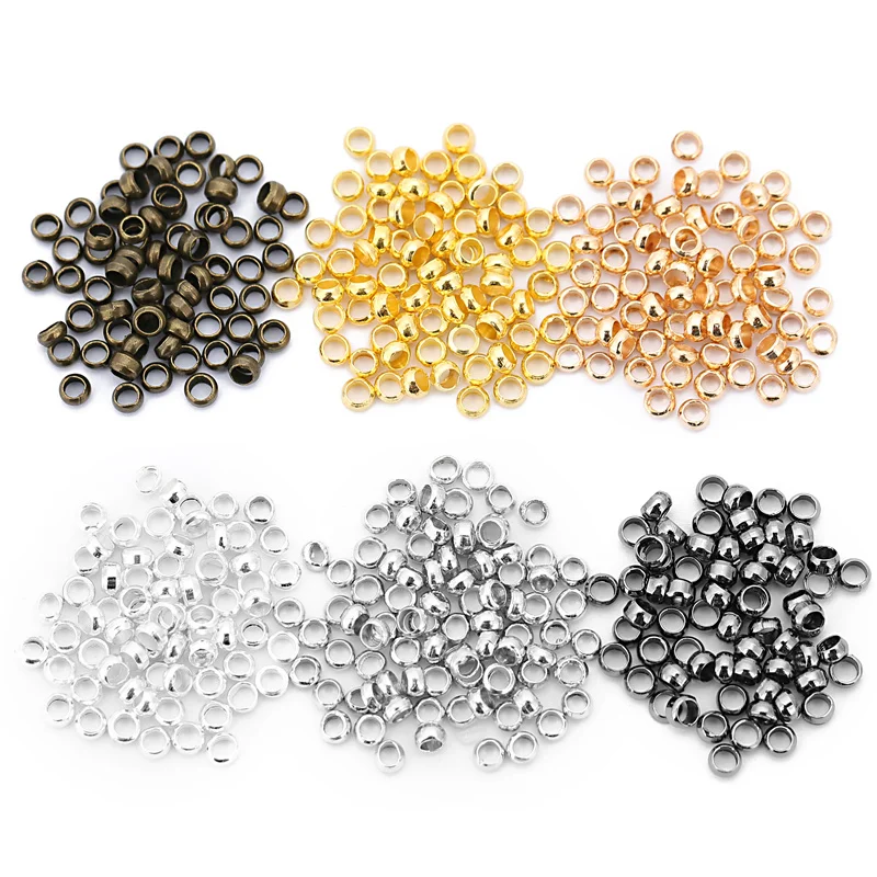 500pcsMetalCopperCrimpEndBeadsDiameter2253mmRoundSpacer