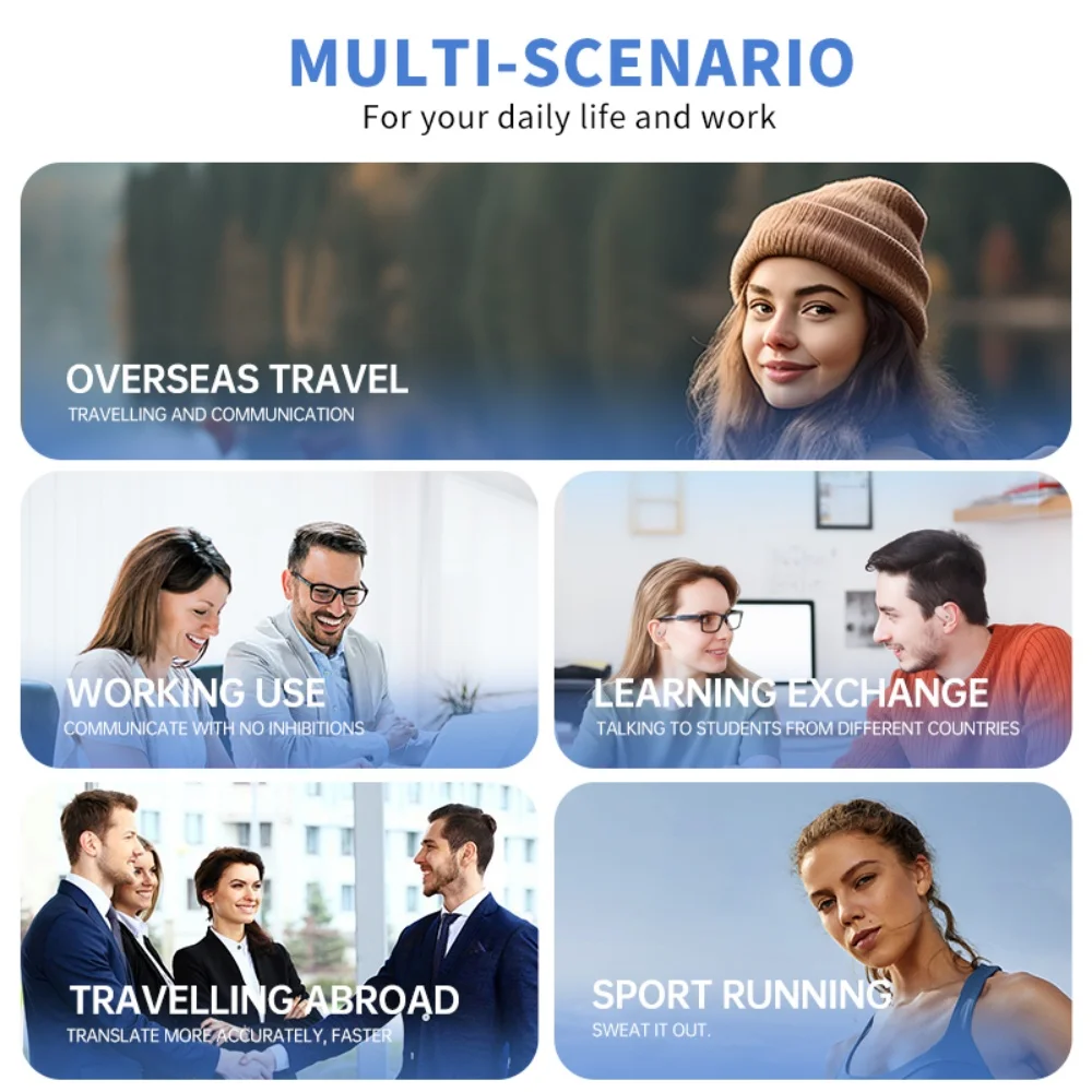 Clip on Bluetooth earphones Wireless Ear Clip Earphones Languages AI Real Time Translation Headphones Smart Bluetooth Earbuds