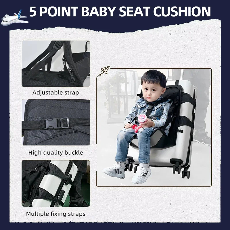 Portable Children's Seat Luggage Travel Equipment Labor-saving Three-point Safety Pad Children Aged 1-8 Safety Protection Seat