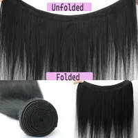 Extensions de cheveux humains brésiliens lisses de 26, 28, 30 pouces, noir naturel, 1/3/4 pièces, 100% cheveux humains, mèches Remy 5