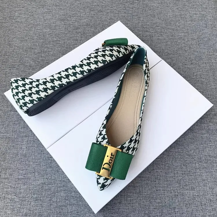 Summer 2024new Fashion Women's Shallow Mouth Casual Female Sneakers Slip-on Flats Bow-Knot Pointed Toe Moccasins Modis Slip
