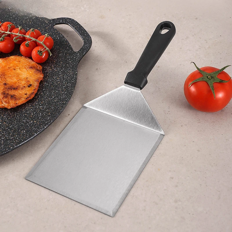 Pancake Scraper Burger BBQ Tool Stainless Steel Large Grill Spatula with Cutting Edges Kitchen Griddle Cooking Accessories