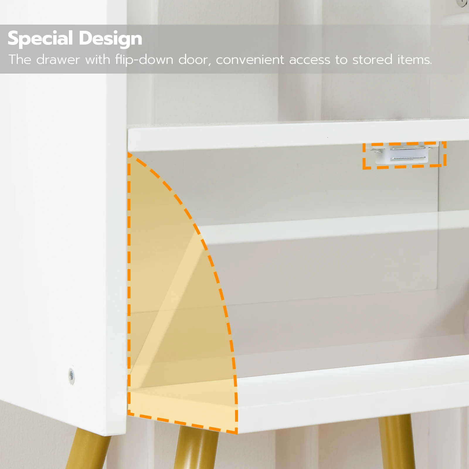 Nightstand with Charging Station, End Table with USB Ports and Outlet, Side Table for Tight Spaces, Solid and Stable